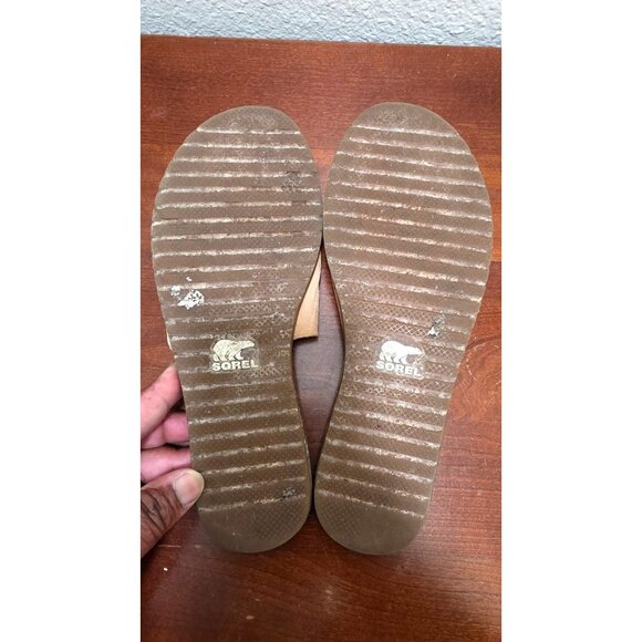 Sorel Women's Tan Suede Slide Sandals Slip-On Casual Flat Size 8.5 - Picture 6 of 8